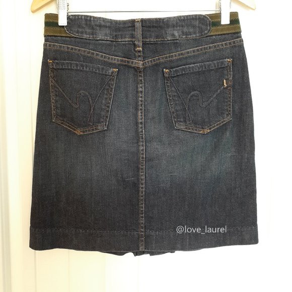 CoH Onasis 357 Knee Length Denim Skirt with Front Pleat Size 26 - Picture 2 of 15